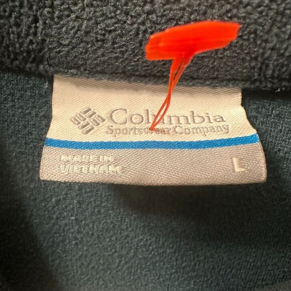 Columbia Men's Long Sleeve Fleece 1/4 zip Pullover Size Large Green Lightweight - Picture 3 of 4